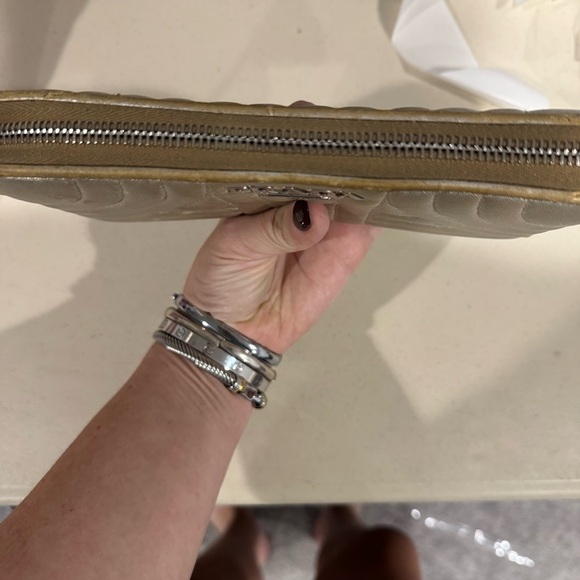 Prada Milano Quilted Metallic Gold Zip-Around Wallet - Picture 5 of 16